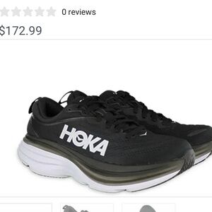 Hoka Bondi 8 Black White Ultra Cushioned Sneakers Performance Foam Lightweight